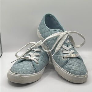 Guess Blue and White holographic Quilted Sneakers